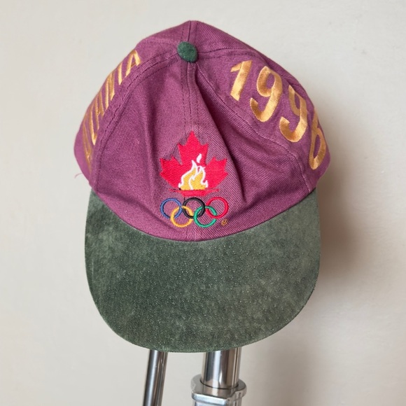 vintage 1996 Atlanta Summer Olympics Canada Strapback Suede Hat - Picture 1 of 5